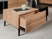 Table basse NOLLY 100 cm noir/chêne artisan