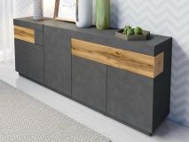 Buffet/bahut SILAC 4 portes 2 tiroirs matera/chêne wotan