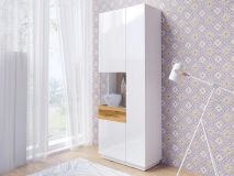 Vitrine SILAC 2 portes (gauche) blanc/wotan