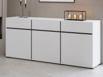Buffet/bahut CROSSAIR 3 portes 3 tiroirs blanc