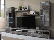 Mur tv-hifi INDIRA 02 4 portes ardoise colorée