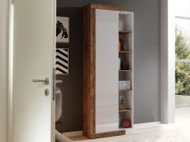 Colonne SINO 1 porte chêne/blanc laqué