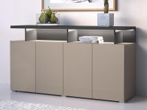 Buffet/bahut SERRIE 4 portes anthracite/taupe