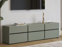 Meuble tv-hifi CROSSAIR 3 portes battantes 3 tiroirs vert