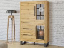 Vitrine HALO 3 portes 3 tiroirs chêne wotan