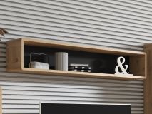 Étagère murale ASTER 150 cm noir mat/chêne taurus