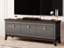 Meuble tv-hifi TIROSA 3 tiroirs anthracite brillant