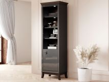 Bibliothèque TIROSA 1 porte anthracite brillant avec led