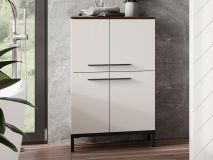 Commode YONA 4 portes cachemire/noyer