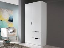 Armoire FREEDOM 2 portes 2 tiroirs blanc