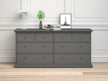 Buffet/bahut PARISA 8 tiroirs gris foncé