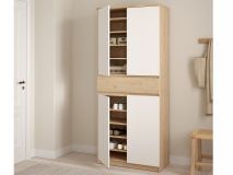 Armoire à chaussures NARIBA 4 portes chêne jackson/blanc