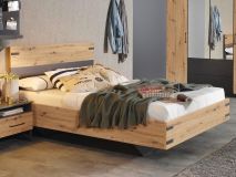 Lit BUTTO 140x200 cm chêne artisan/gris métal