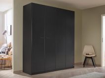 Armoire FLORILLA 4 portes 181 cm gris métal
