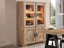 Vitrine SYROCO 4 portes chêne canyon