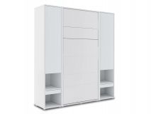 Lit mural escamotable CONCEPTION PRO 90x200 cm blanc mat (vertical) avec armoires