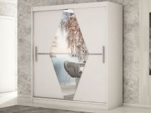 Armoire BOLIVAR 2 portes coulissantes 200 cm blanc