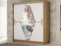 Armoire BOLIVAR 2 portes coulissantes 180 cm sonoma/blanc