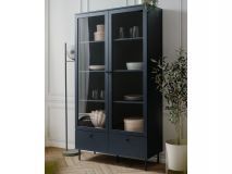 Vitrine CARACAL 2 portes 2 tiroirs bleu navy