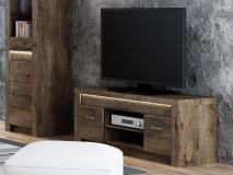 Meuble TV INDY 2 portes frêne foncé sans led