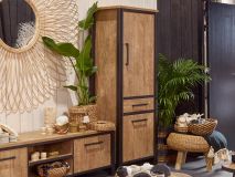 Colonne LOVELY 2 portes 1 tiroir droite teck orangé