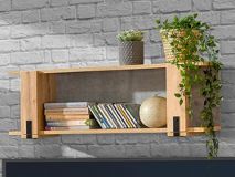 Étagère MILPO 100 chêne wotan/béton