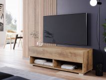 Meuble tv-hifi ACAPULCO 1 porte battante 100 cm châtaignier naturel