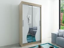 Armoire MADERA 2 portes coulissantes 120 cm sonoma/blanc
