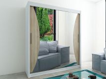 Armoire MONACORNE 2 portes coulissantes 180 cm blanc/sonoma