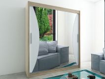 Armoire MONACORNE 2 portes coulissantes 180 cm sonoma/blanc