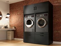 Meuble WASHING 2 machines côte à côte LARGE noir