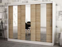 Armoire POLETTE 3 portes coulissantes 250 cm blanc/sonoma
