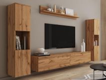 Mur tv-hifi PARLO 6 portes chêne wotan