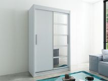 Armoire ROMANE 2 portes coulissantes 150 cm blanc