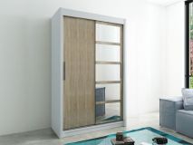 Armoire ROMANE 2 portes coulissantes 150 cm blanc/sonoma