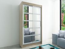 Armoire ROMELU 2 portes coulissantes 120 cm sonoma/blanc