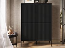 Armoire TRAINING 4 portes chêne noir