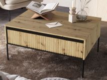 Table basse TRAINING 1 porte chêne artisan