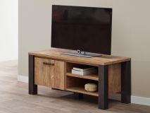 Meuble tv-hifi RUIZ 1 porte teck orangé