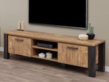 Meuble tv-hifi RUIZ 2 portes teck orangé