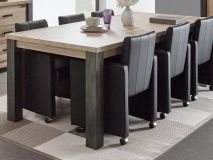 Table repas TRAMO 164 cm chêne vieilli pieds T