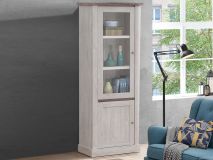 Vitrine NELI 2 portes chêne blanc/chêne d'automne