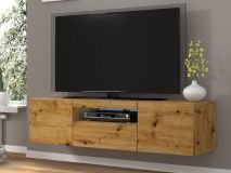 Meuble tv-hifi AUREO 3 portes 150 cm chêne artisan sans led