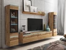 Mur tv-hifi VITTORIO 6 portes chêne wotan