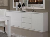 Buffet/bahut ROMEO 3 portes et 3 tiroirs blanc laque