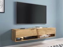 Meuble tv-hifi ACAPULCO 2 portes battantes 140 cm chêne wotan