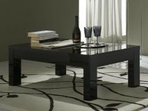 Table basse ROMEO rectangulaire noir laque