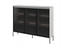 Vitrine TRAINING 3 portes blanc avec led