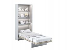 Lit mural escamotable CONCEPTION PRO 90x200 cm gris mat (vertical) avec matelas