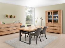 Salle à manger complète OTTIZ 200 cm chêne scarlet